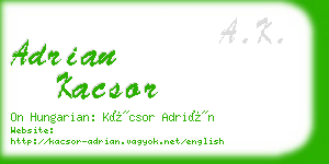 adrian kacsor business card
